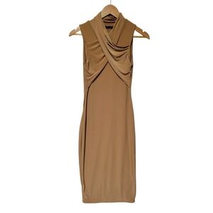 Missguided Bodycon Criss Cross Bodice Midi Dress Sexy Clubbing Party Women's 10